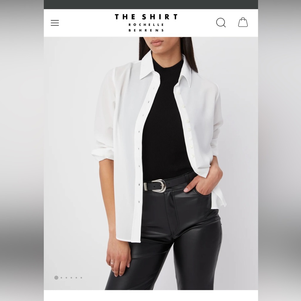 The Shirt by Rochelle Behrens White Button-Down Shirt